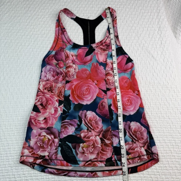 Lululemon Lightened Up Singlet Tank Top Secret Garden Floral Rose Pink Size 4 - Picture 8 of 8